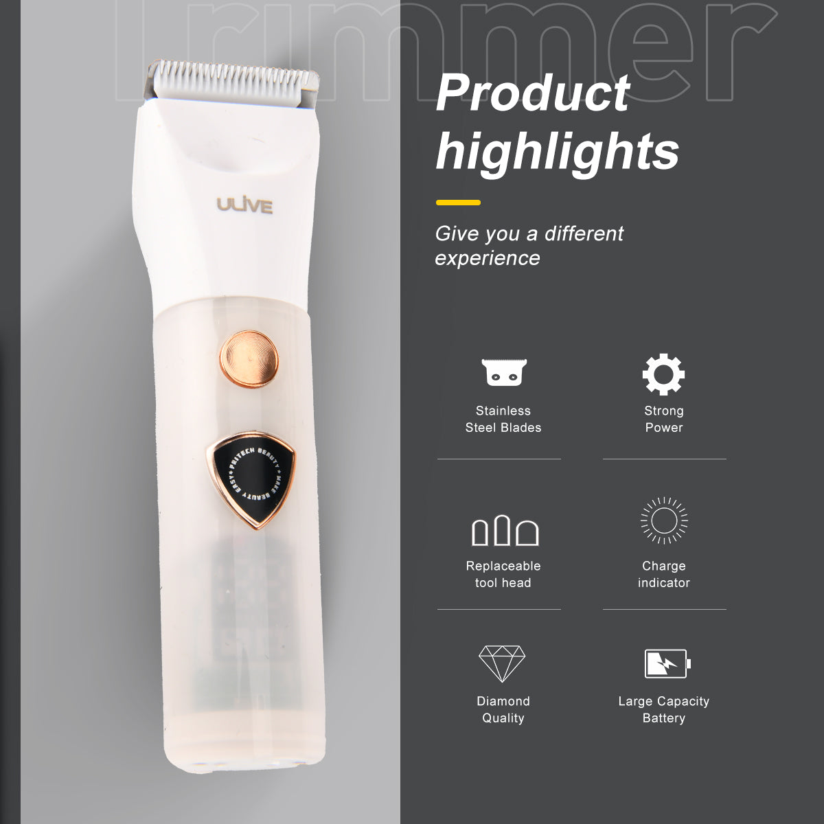 ULIVE HAIR CLIPPER HAIR TRIMMER PINK