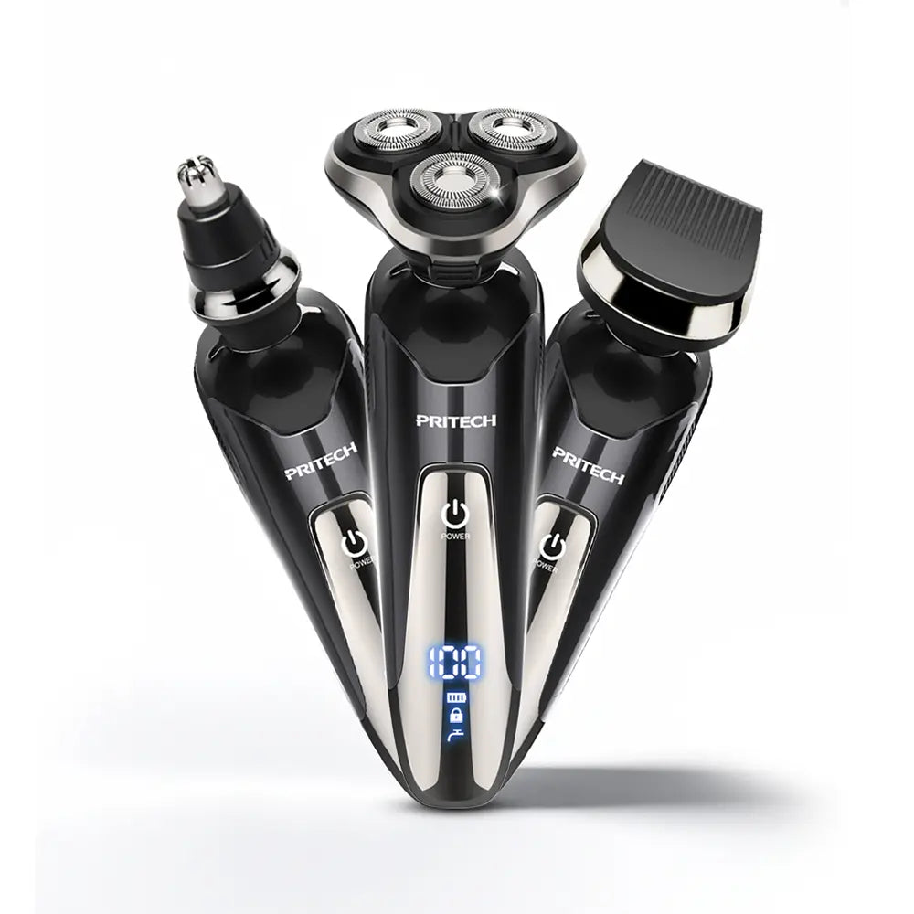PRITECH Hair Shaver – 3D Floating Heads, USB Fast Charge, 120-Min Use