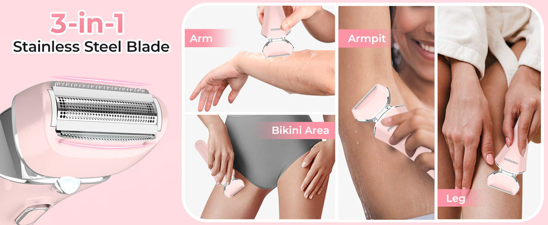 PRITECH Electric Shaver for Women  Wet & Dry Use Pink | LD-8001