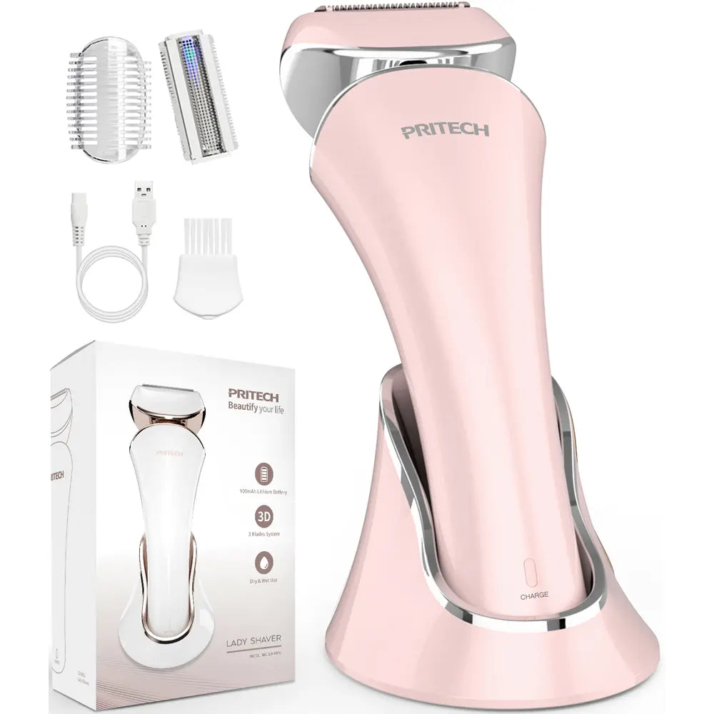 PRITECH Electric Shaver for Women  Wet & Dry Use Pink | LD-8001