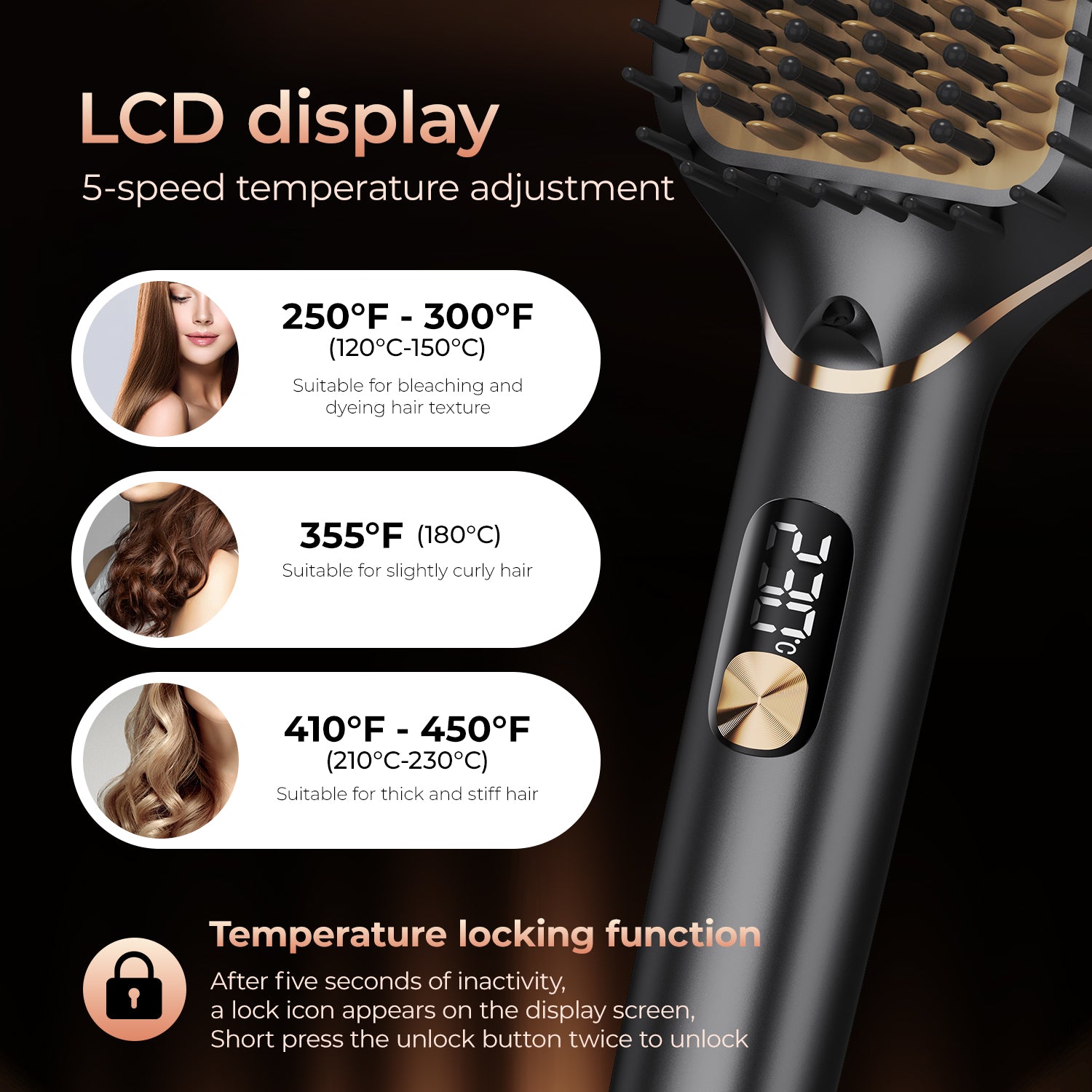 Hair Straightener Brush - TA-8008