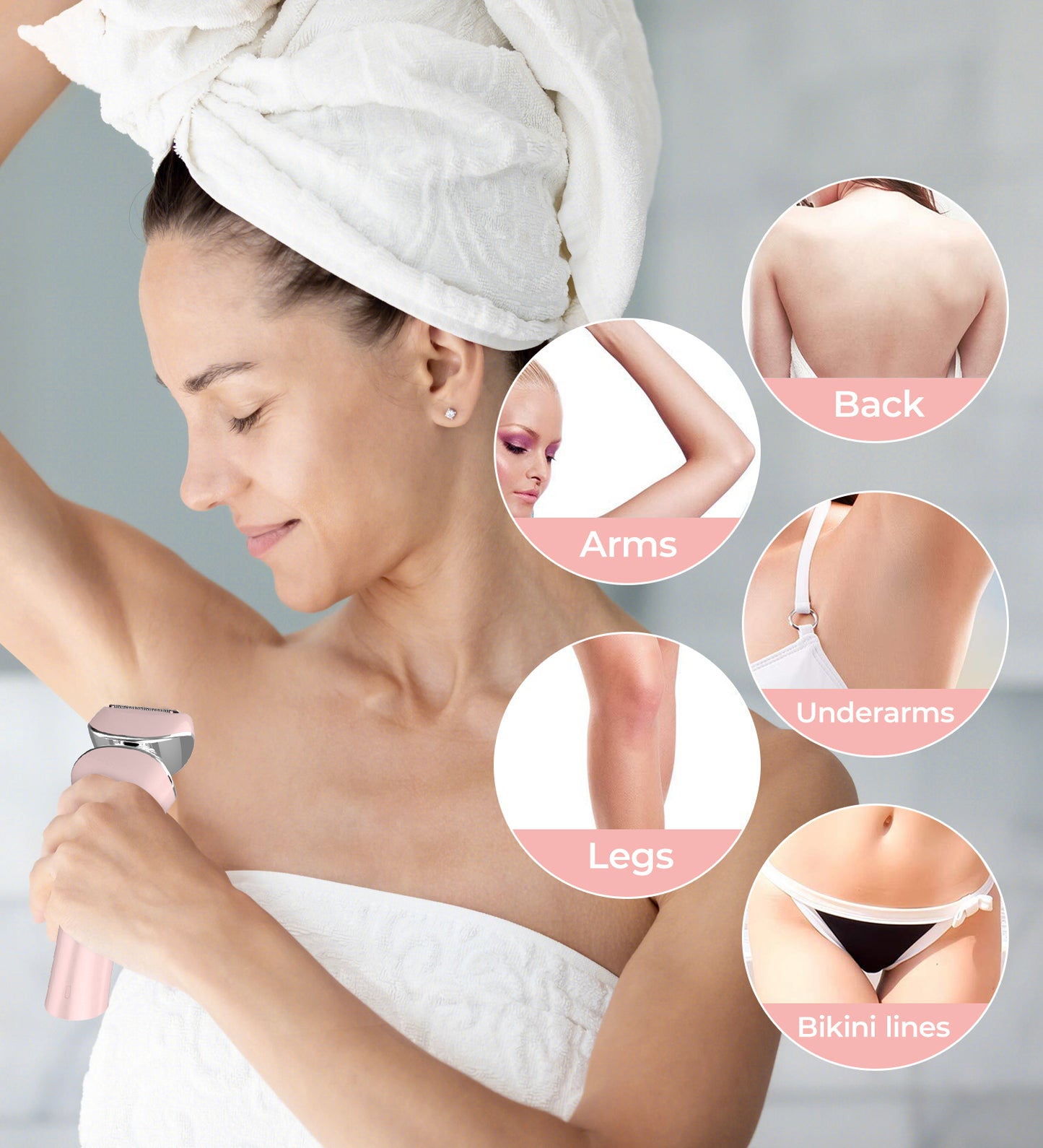 PRITECH Electric Shaver for Women  Wet & Dry Use Pink | LD-8001
