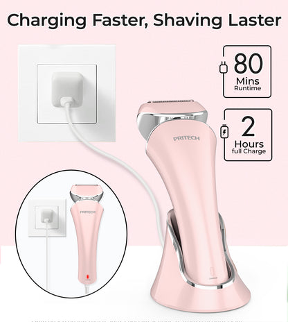 PRITECH Electric Shaver for Women  Wet & Dry Use Pink | LD-8001