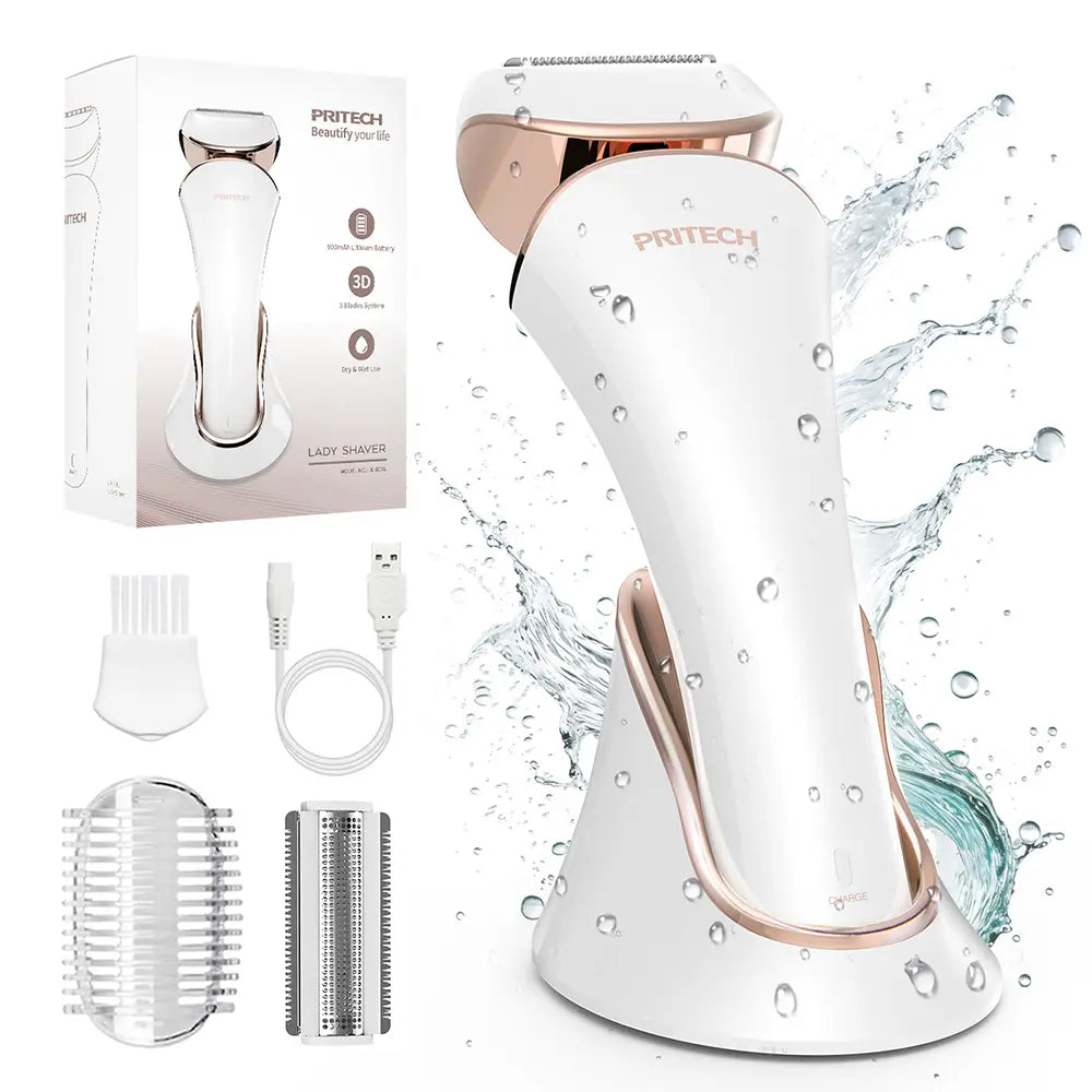 PRITECH Electric Shaver for Women – Wet & Dry Use Gold | LD-8001