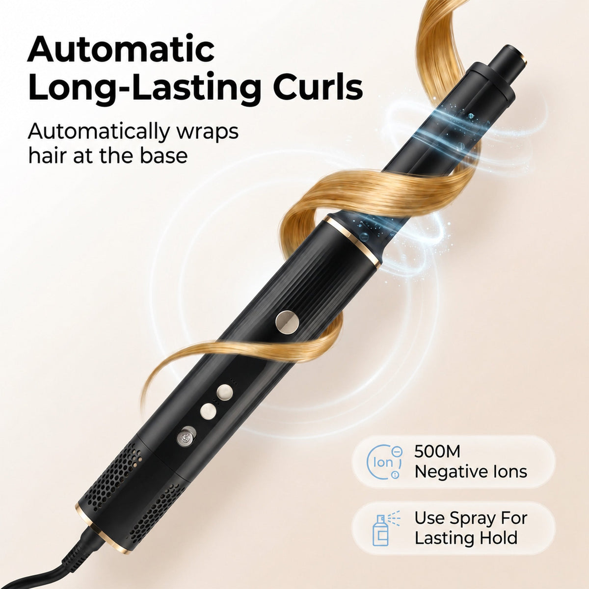 7-in-1 Multi-Function Black Hair Styling Set