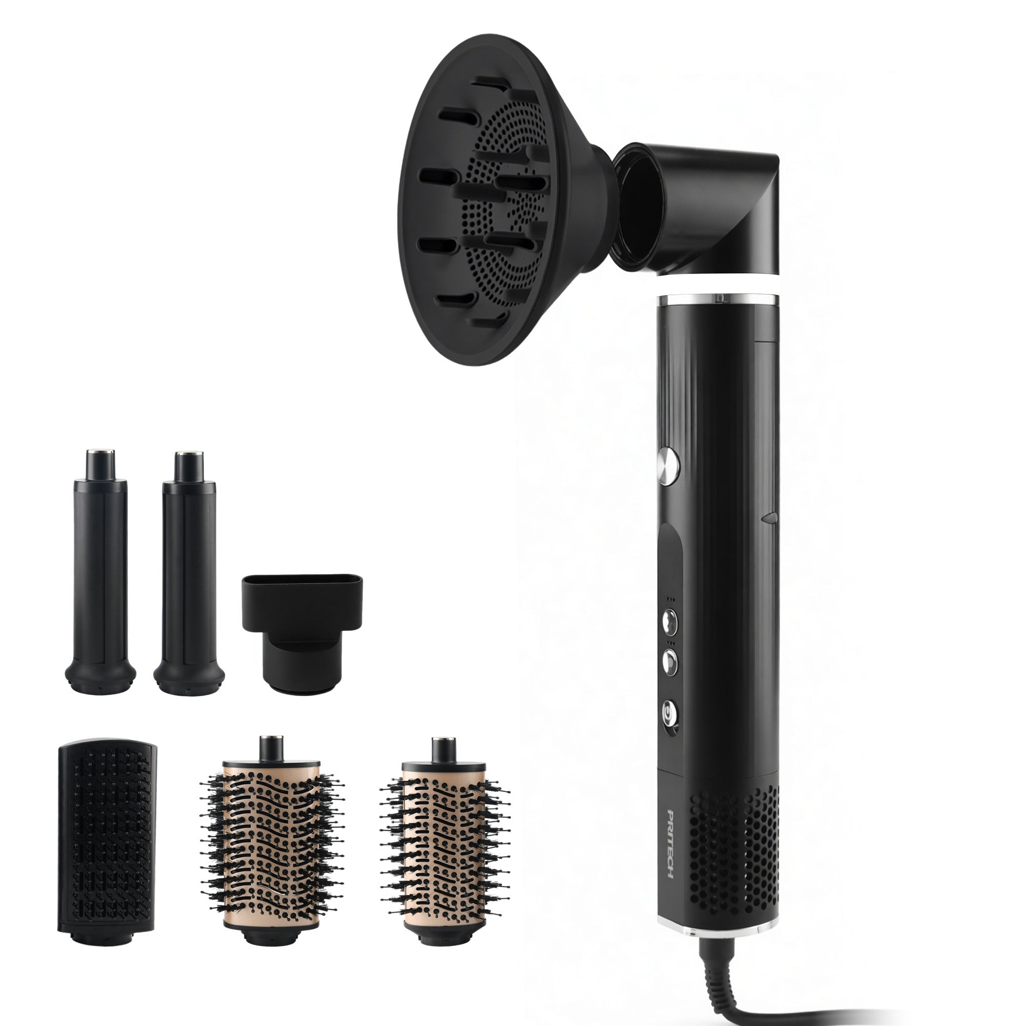 7-in-1 Multi-Function Black Hair Styling Set