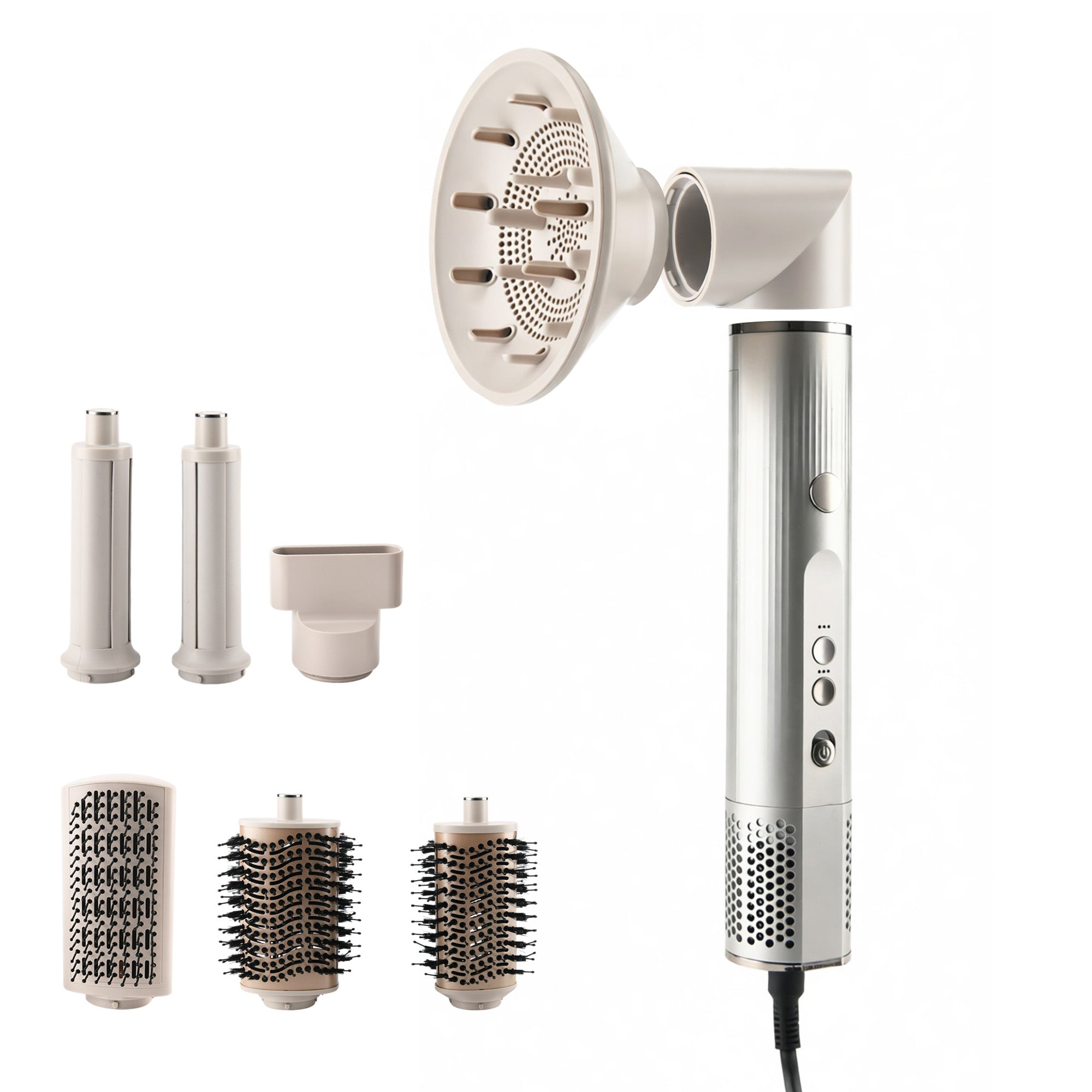 7-in-1 Multi-Function Pale Gold Hair Styling Set