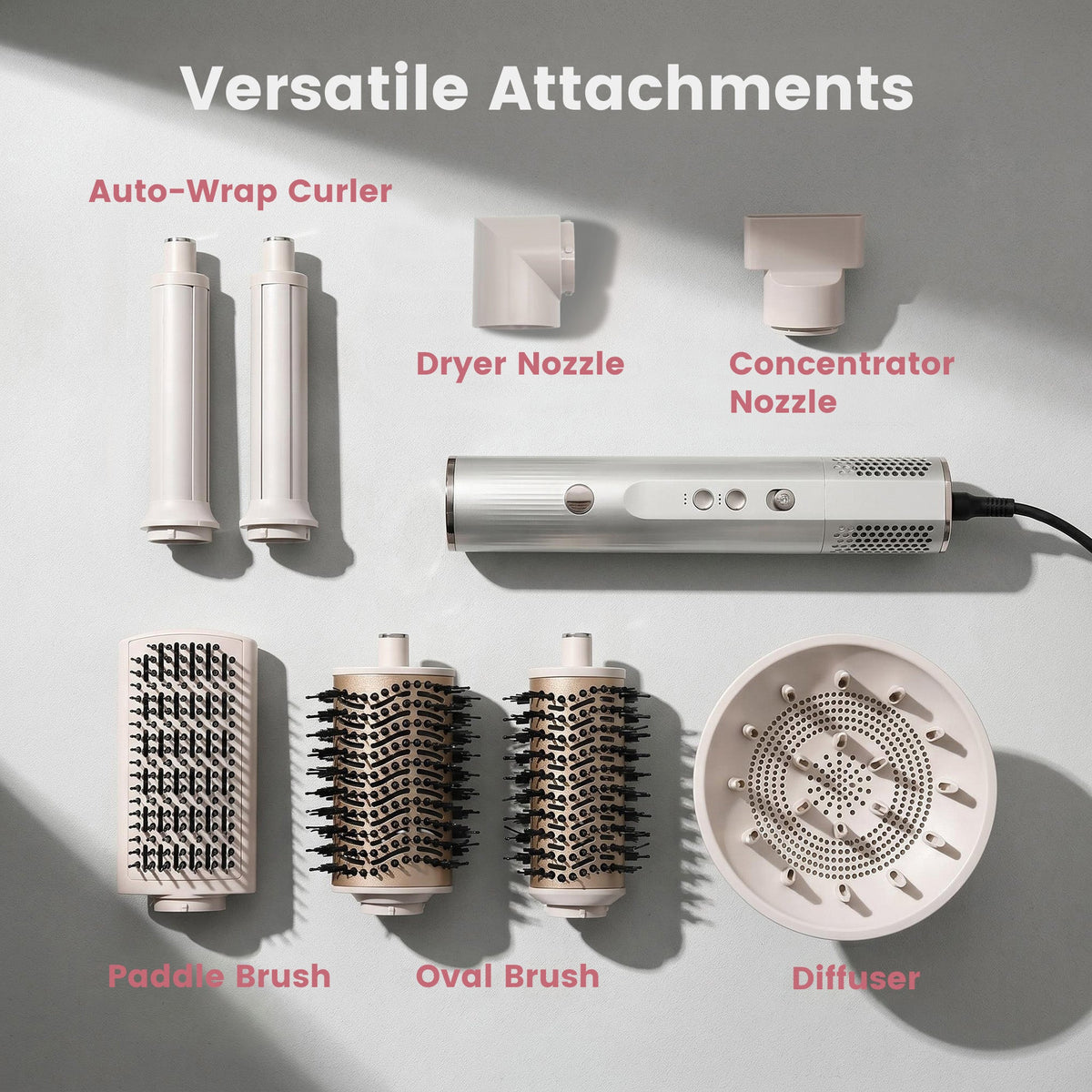 7-in-1 Multi-Function Pale Gold Hair Styling Set