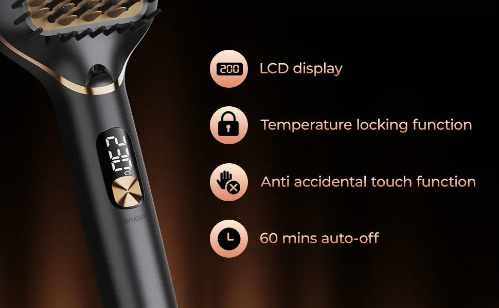 Hair Straightener Brush - TA-8008 Detail Image