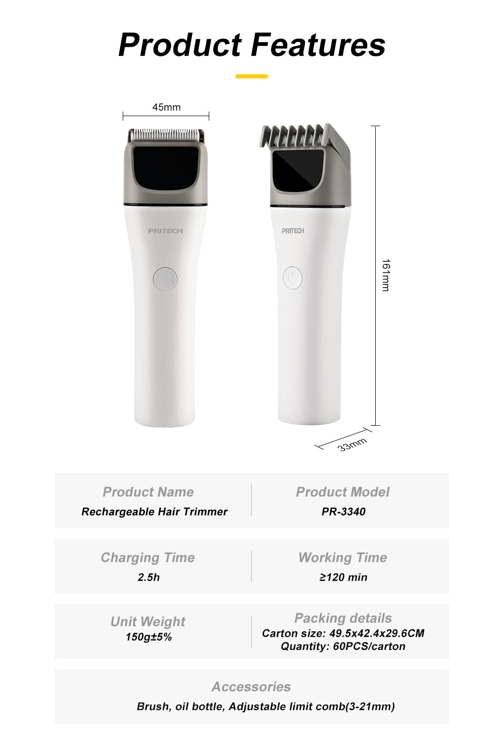 HAIR CLIPPER PR-3340