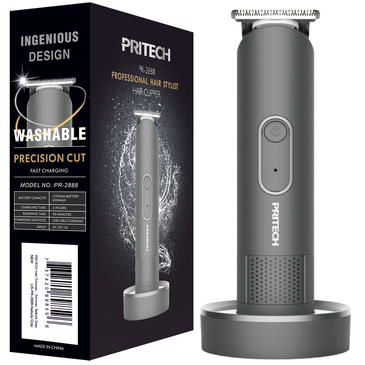 PRITECH Bikini Trimmer for Women - Rechargeable Pubic Hair Trimmer for Sensitive Skin, Wet & Dry Use, Pain-Free Electric Razor&Shaver with Standing Recharge Dock, Ideal Gift for Women