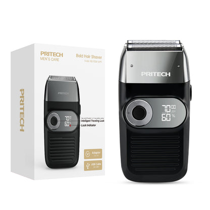 PRITECH Foil and Bald Shavers 2 in 1 Electric Shaver for Men Foil Blade and PopupTrimmer with Rechargeable 3 Adjustable Speeds Men's Shaver (Black Silver)