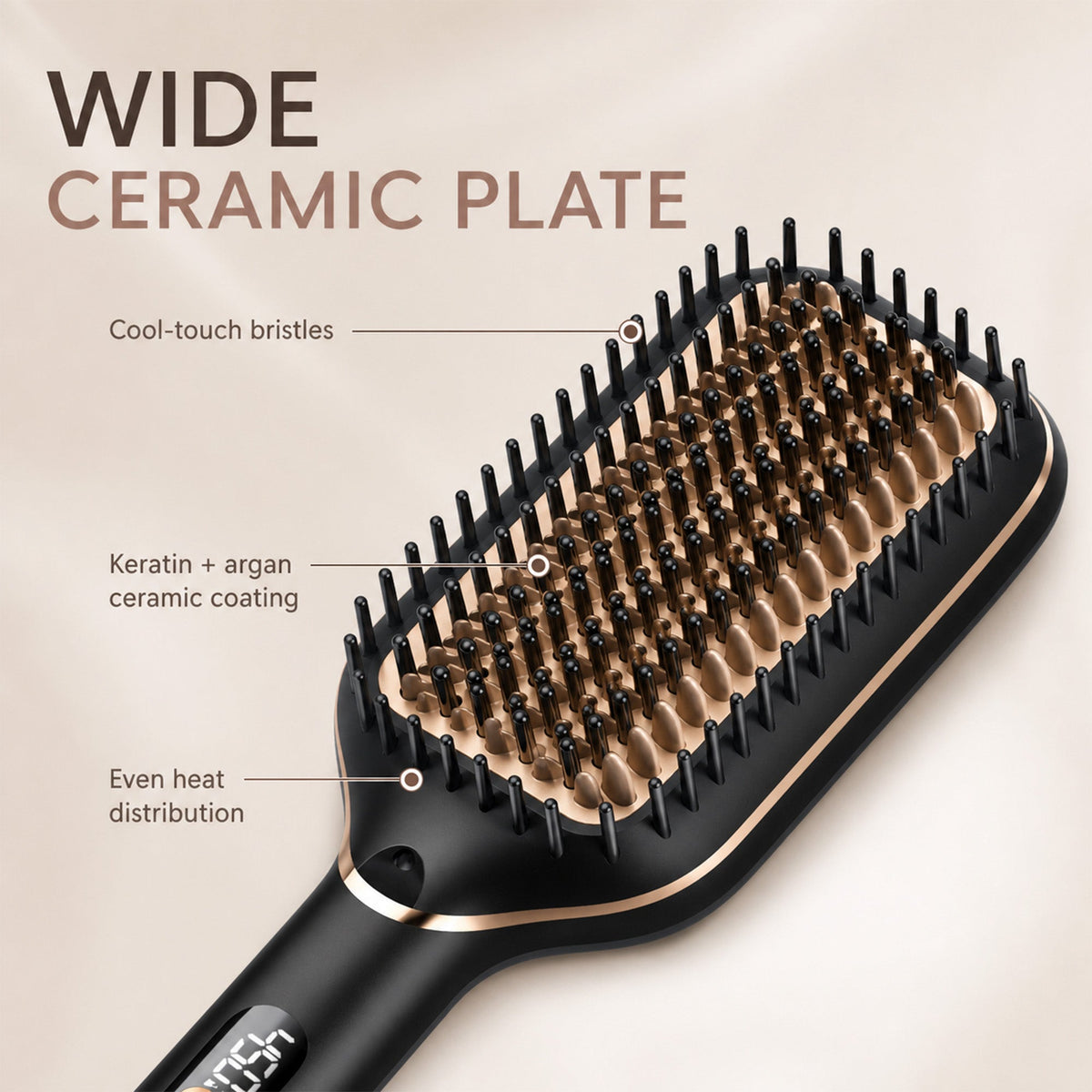 Anti-Frizz Hair Straightener Brush