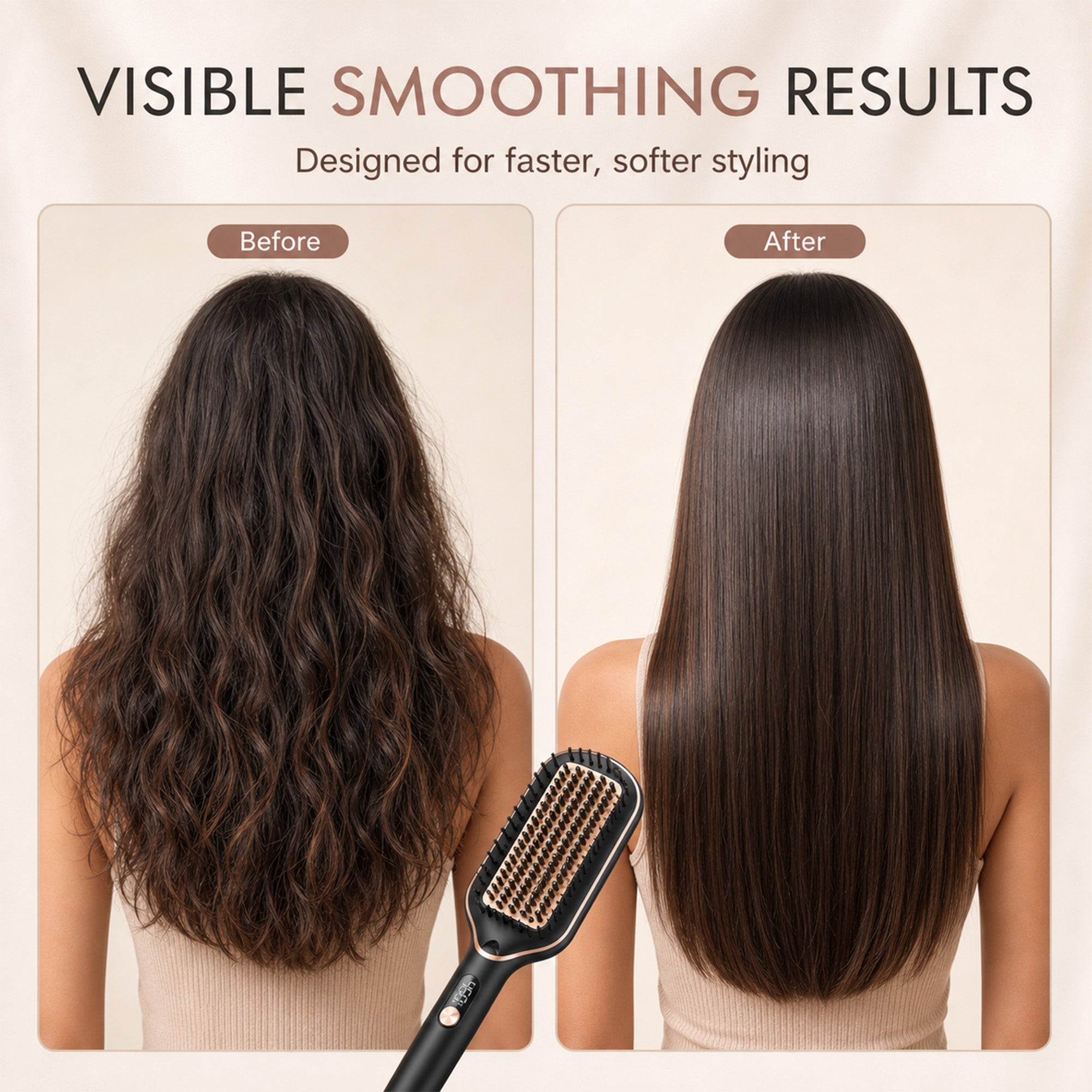 Anti-Frizz Hair Straightener Brush