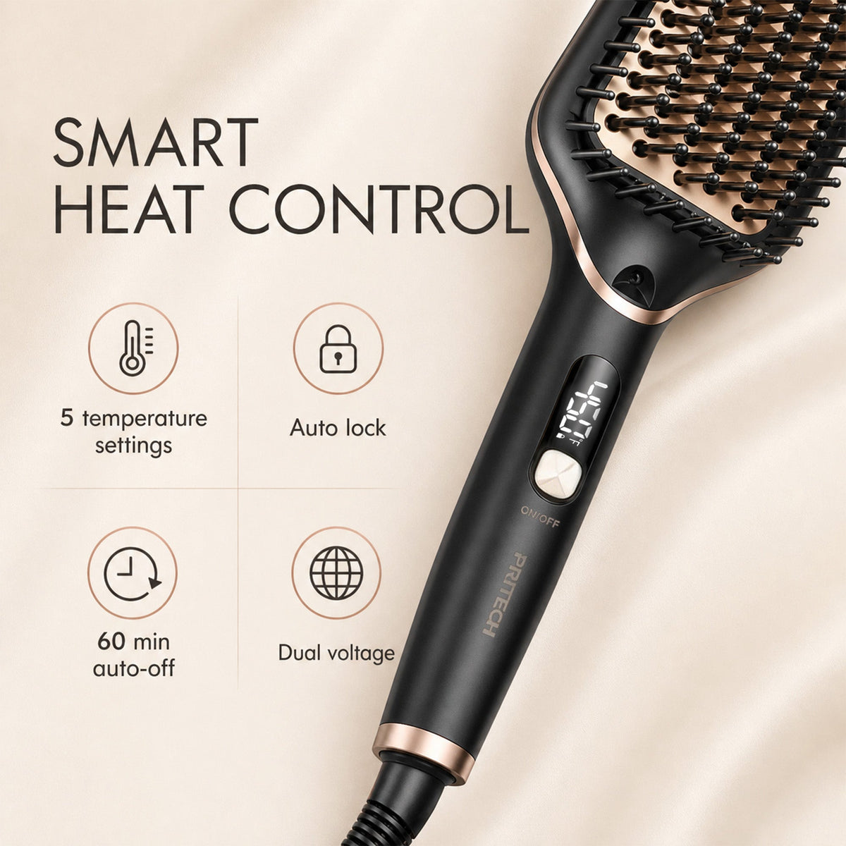 Anti-Frizz Hair Straightener Brush