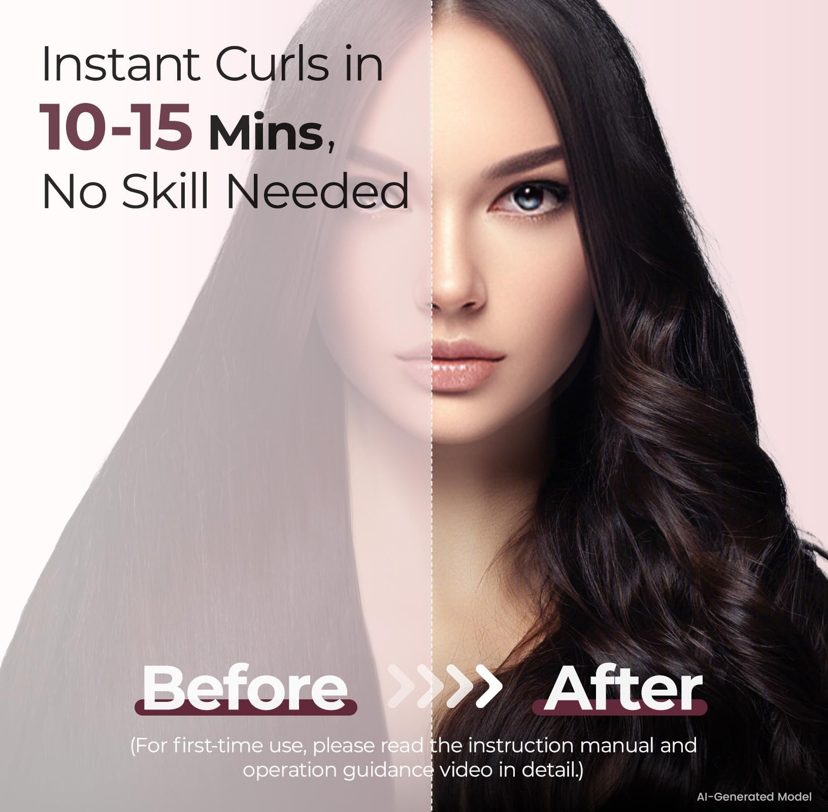 Automatic Hair Curler with 3 Temperatures and Ionic Barrel