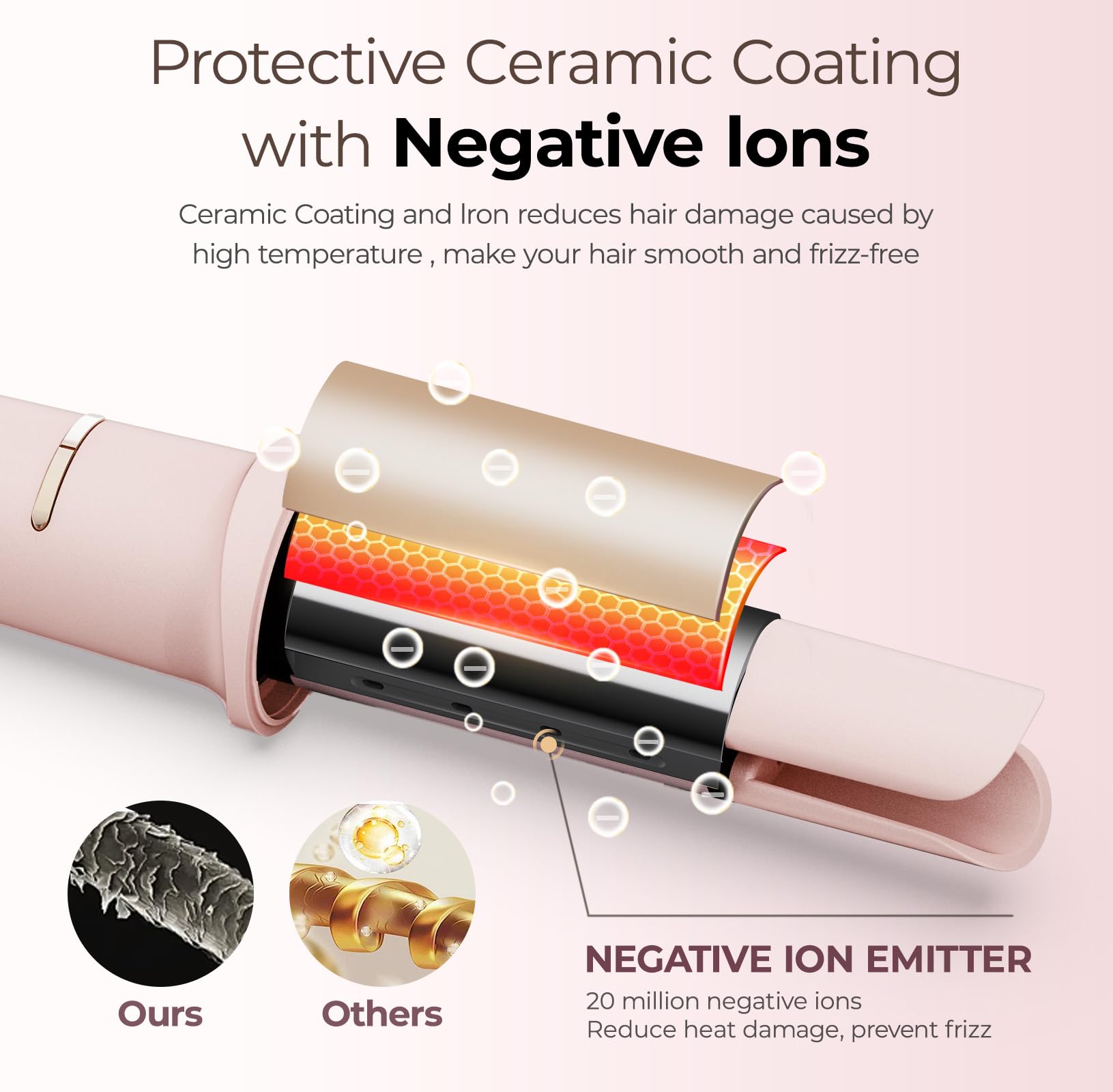 Automatic Hair Curler with 3 Temperatures and Ionic Barrel