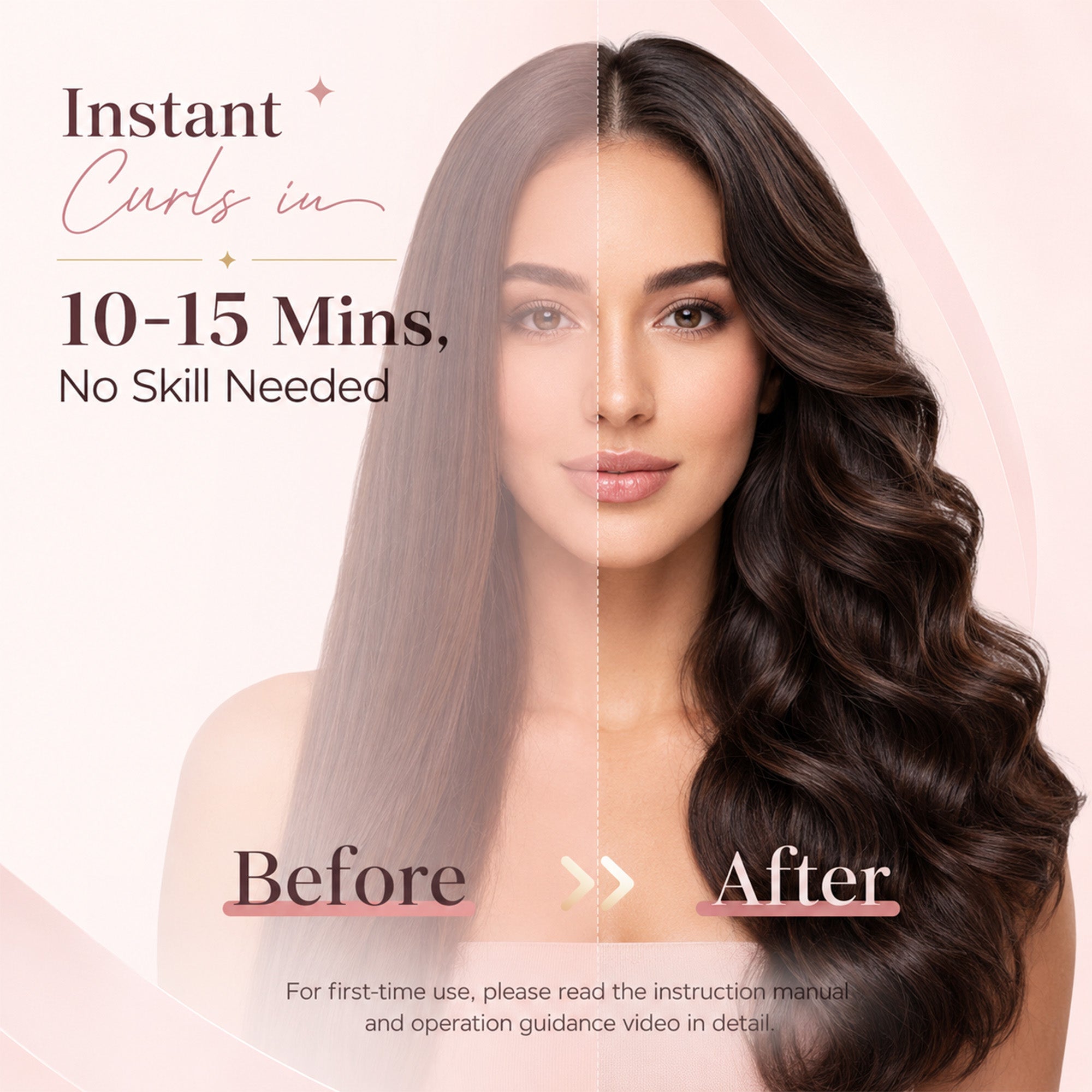 Automatic Hair Curler with 3 Temperatures and Ionic Barrel