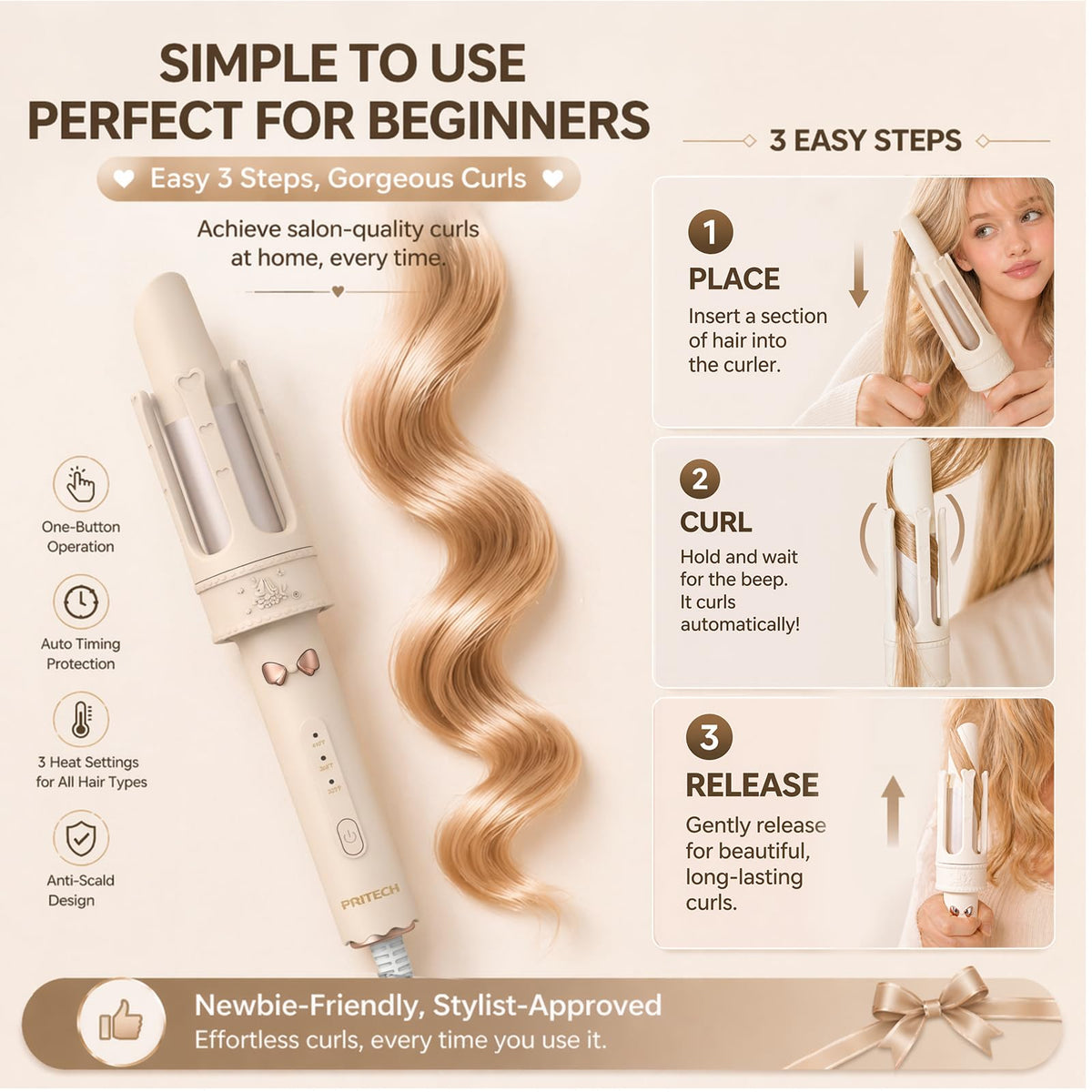Automatic Rotating Hair Curler Effortless