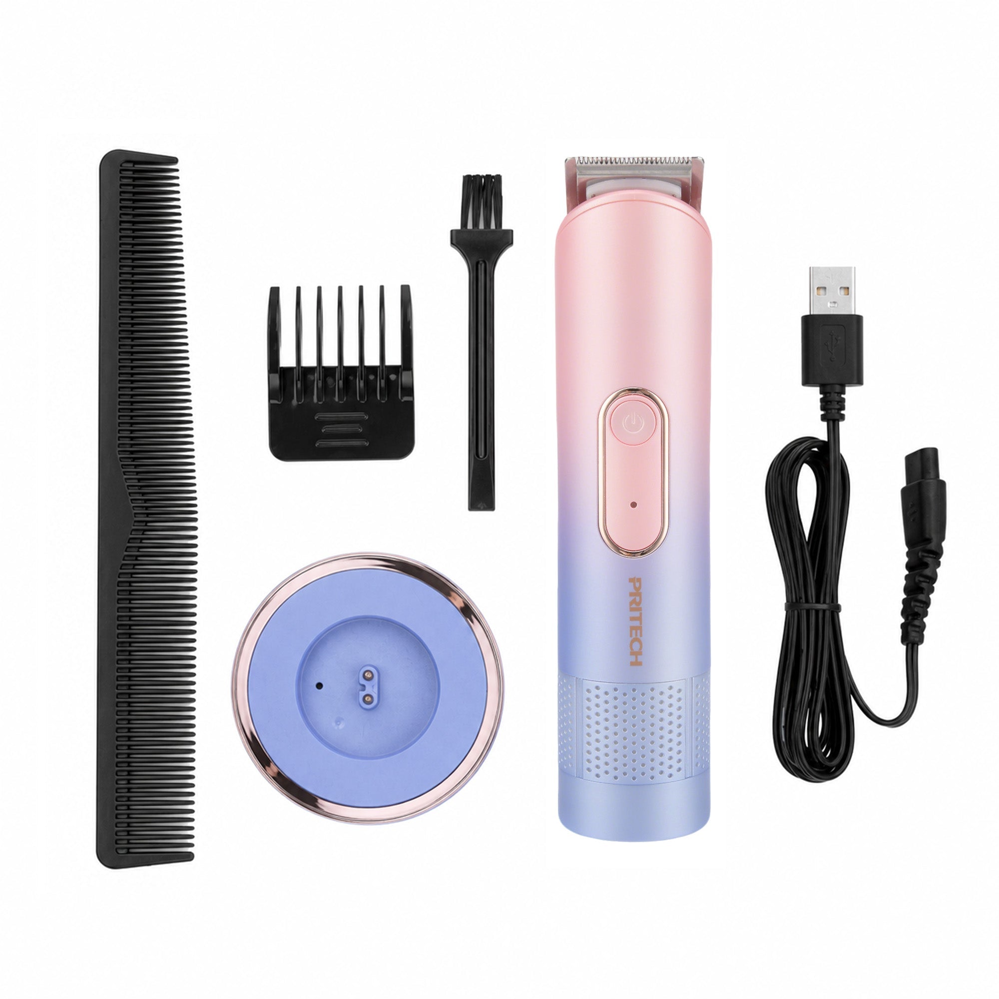 Blue-Pink Gradient Hair Trimmer Kit Waterproof