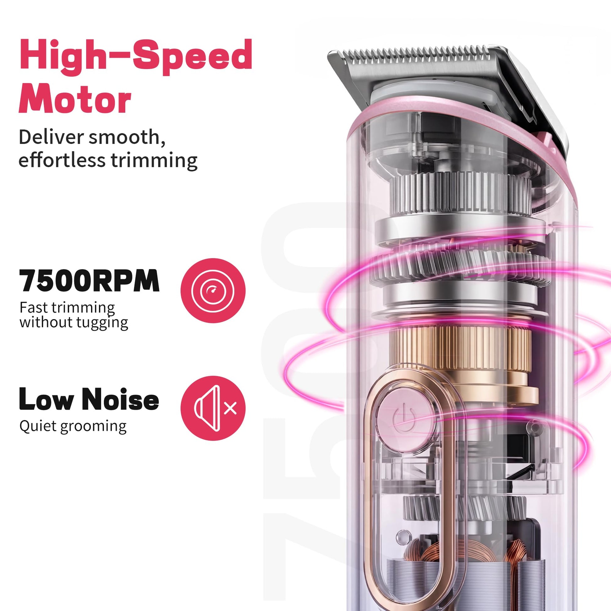 Blue-Pink Gradient Hair Trimmer Kit Waterproof
