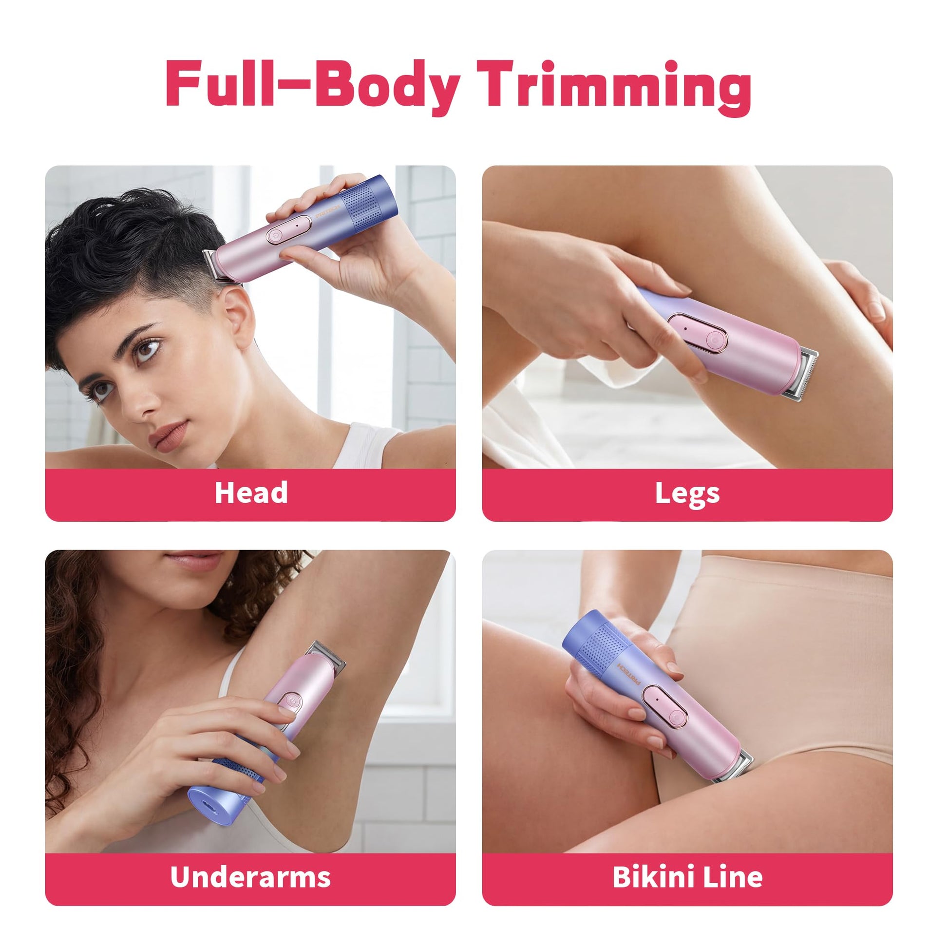 Blue-Pink Gradient Hair Trimmer Kit Waterproof