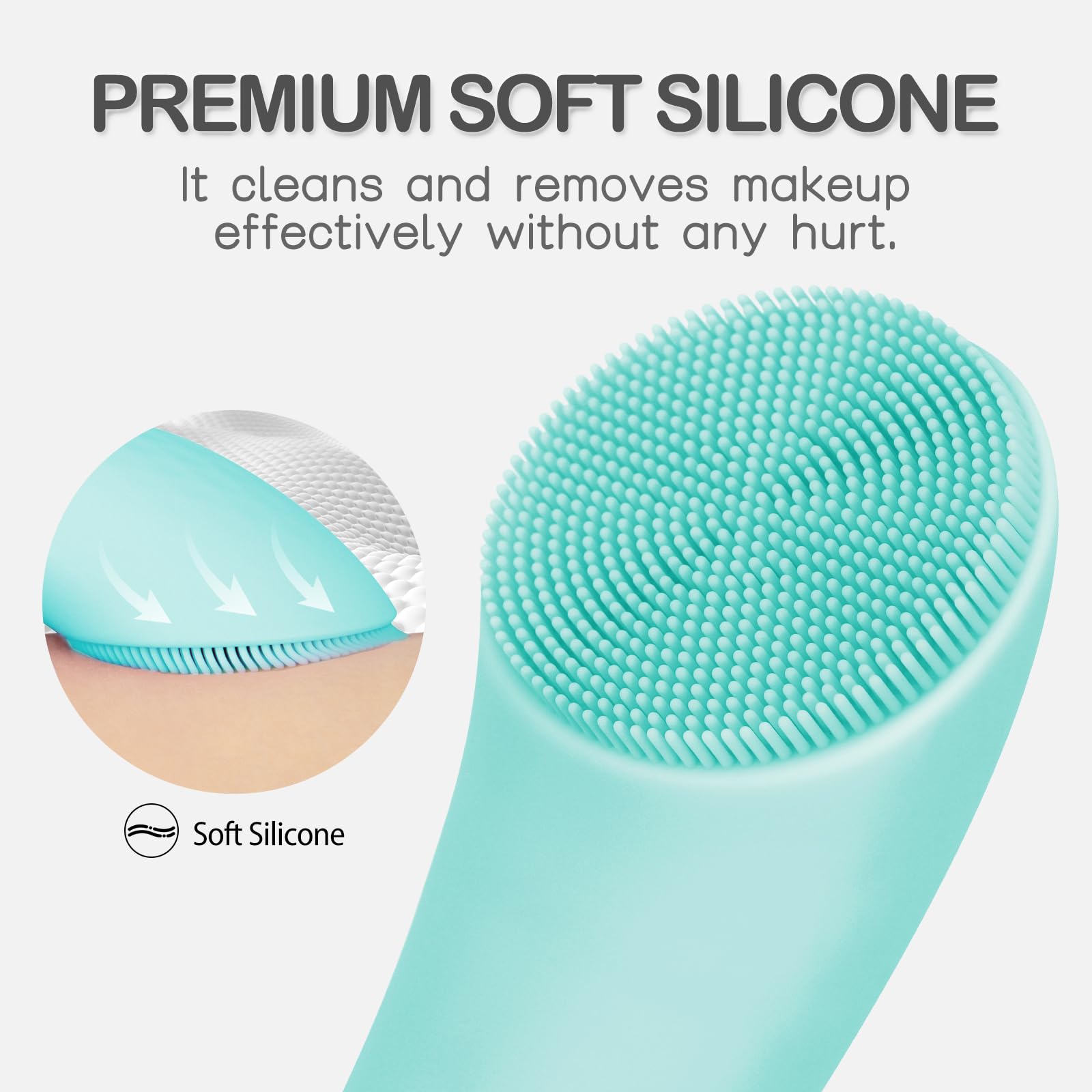 PRITECH Silicone Face Scrubber, Rechargeable Facial Cleansing Brush with Heat Massage End, Vibrating Exfoliator Scrubber for Deep Cleaning, Waterproof Face Brush for Women and Men (Green) PRITECH BEAUTY CARE