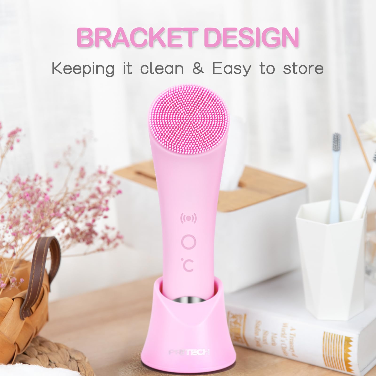 Rechargeable Silicone Heated Facial Cleansing Brush