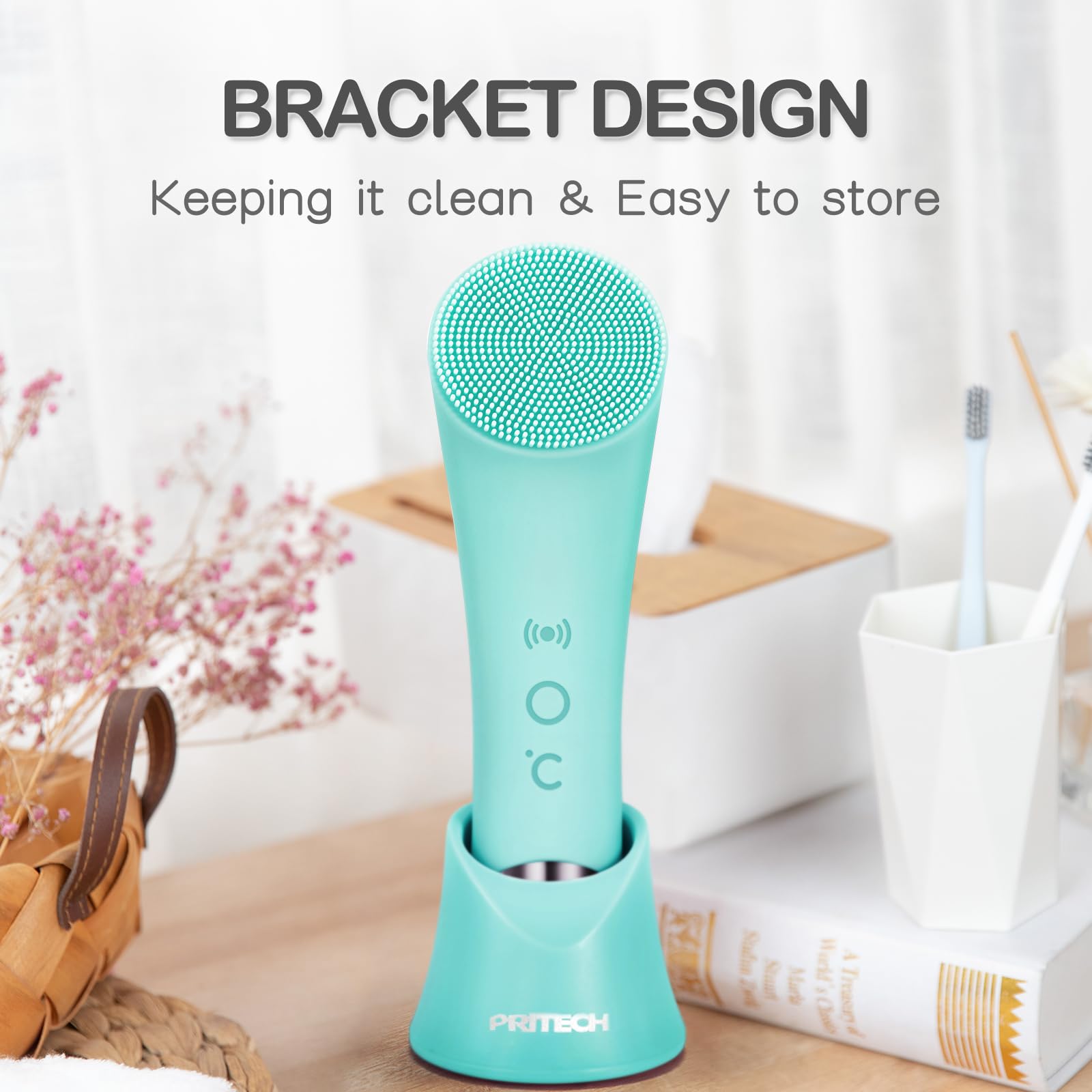 Rechargeable Silicone Heated Facial Cleansing Brush