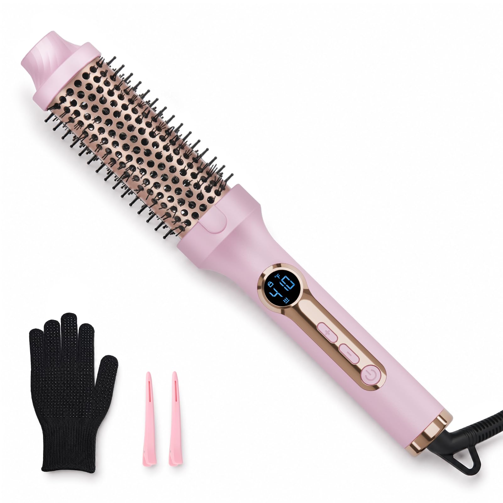 Pink 1.5" Thermal Styling Brush with 5 Heat Settings