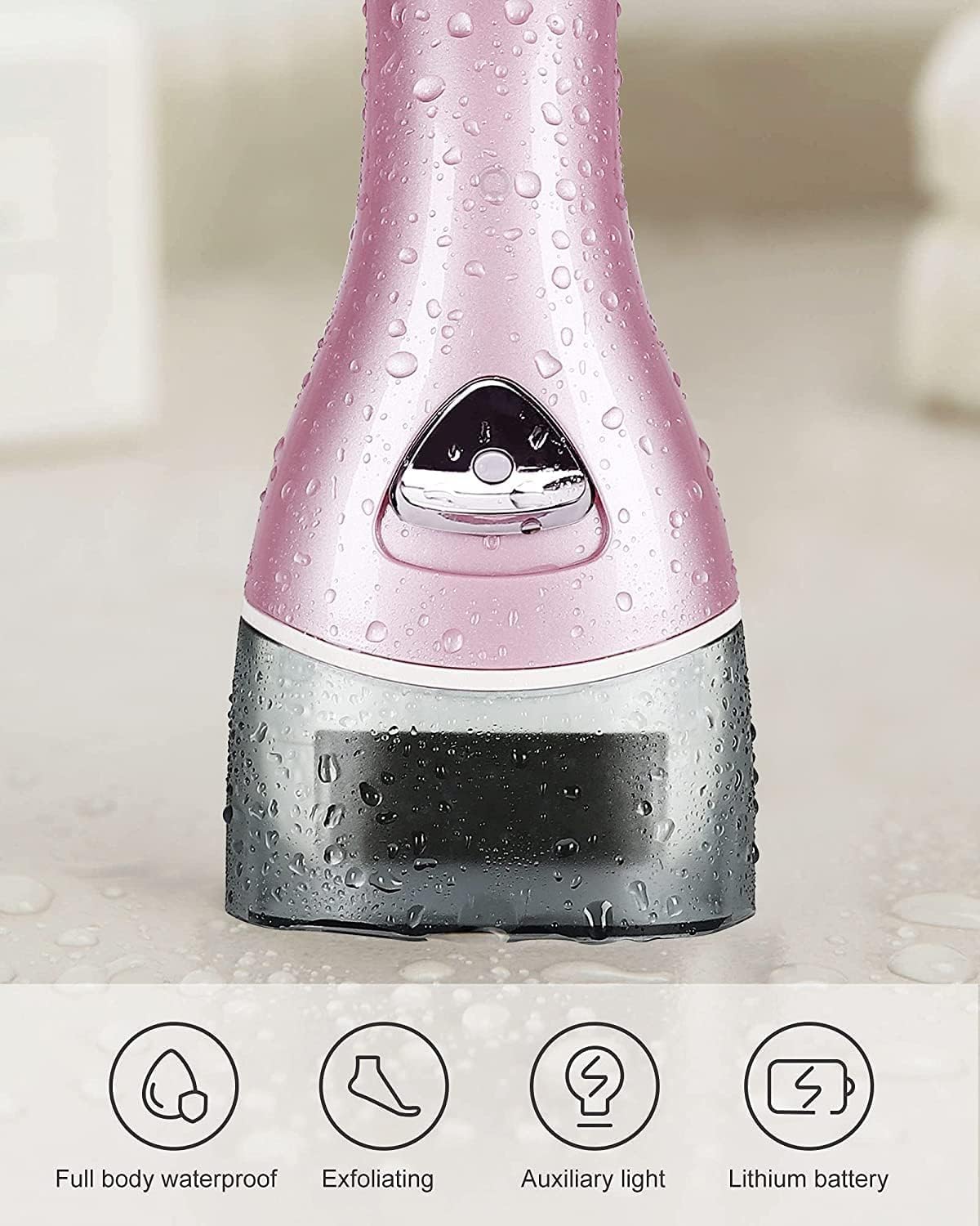 Pink Cordless Electric Foot Callus Remover Set, With 3 Rollers & Dual Speed