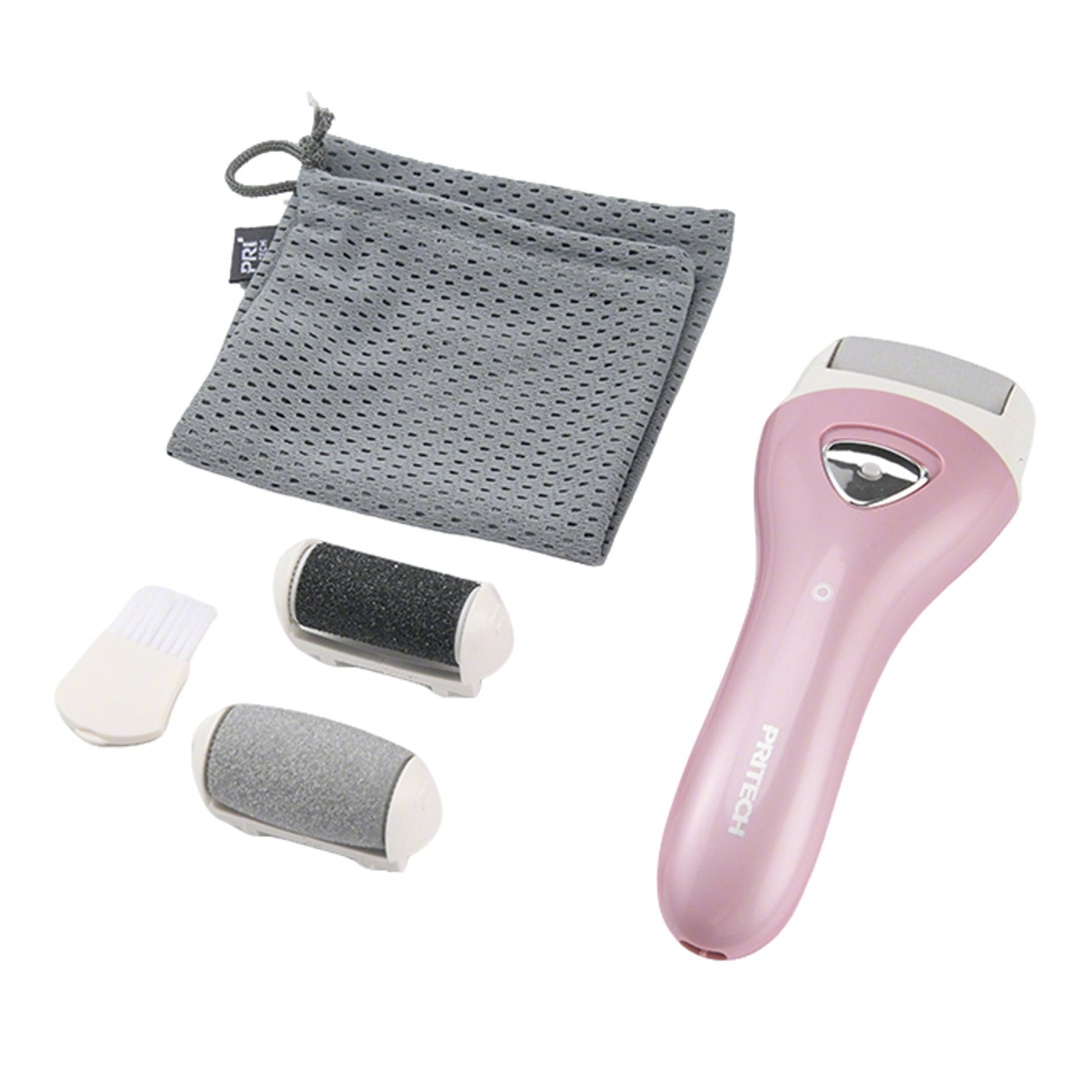 Pink Cordless Electric Foot Callus Remover Set, With 3 Rollers & Dual Speed