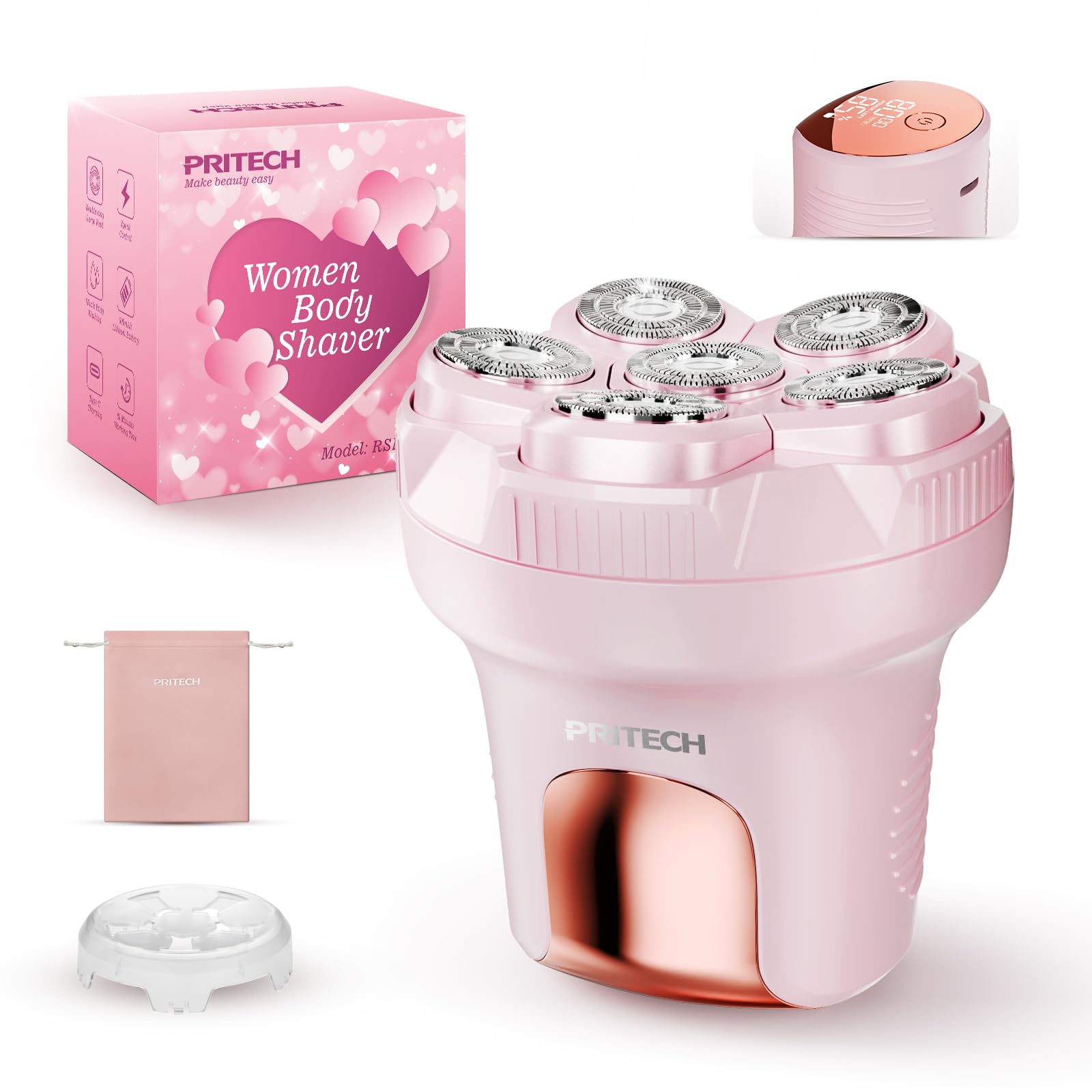 Pink Electric Razor for Women for Full Body Hair Removal