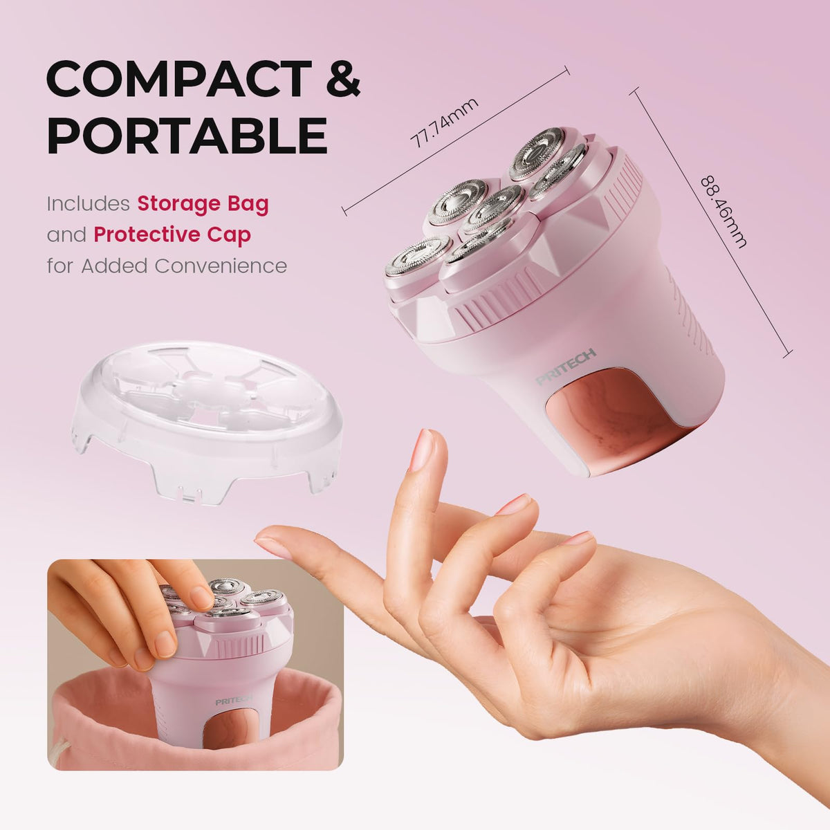 Pink Electric Razor for Women for Full Body Hair Removal