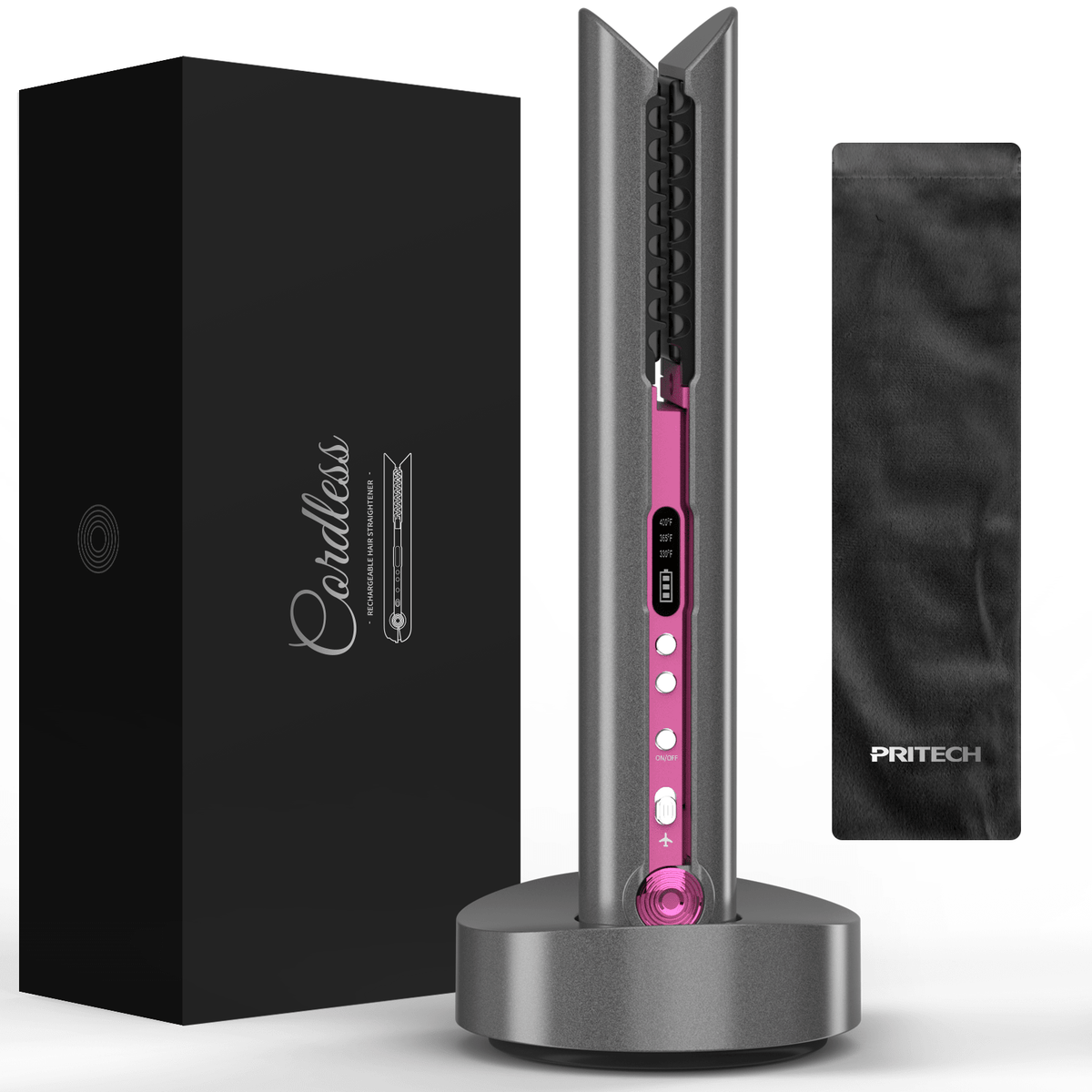 Portable Mini Hair Straightener Wireless in Charcoal