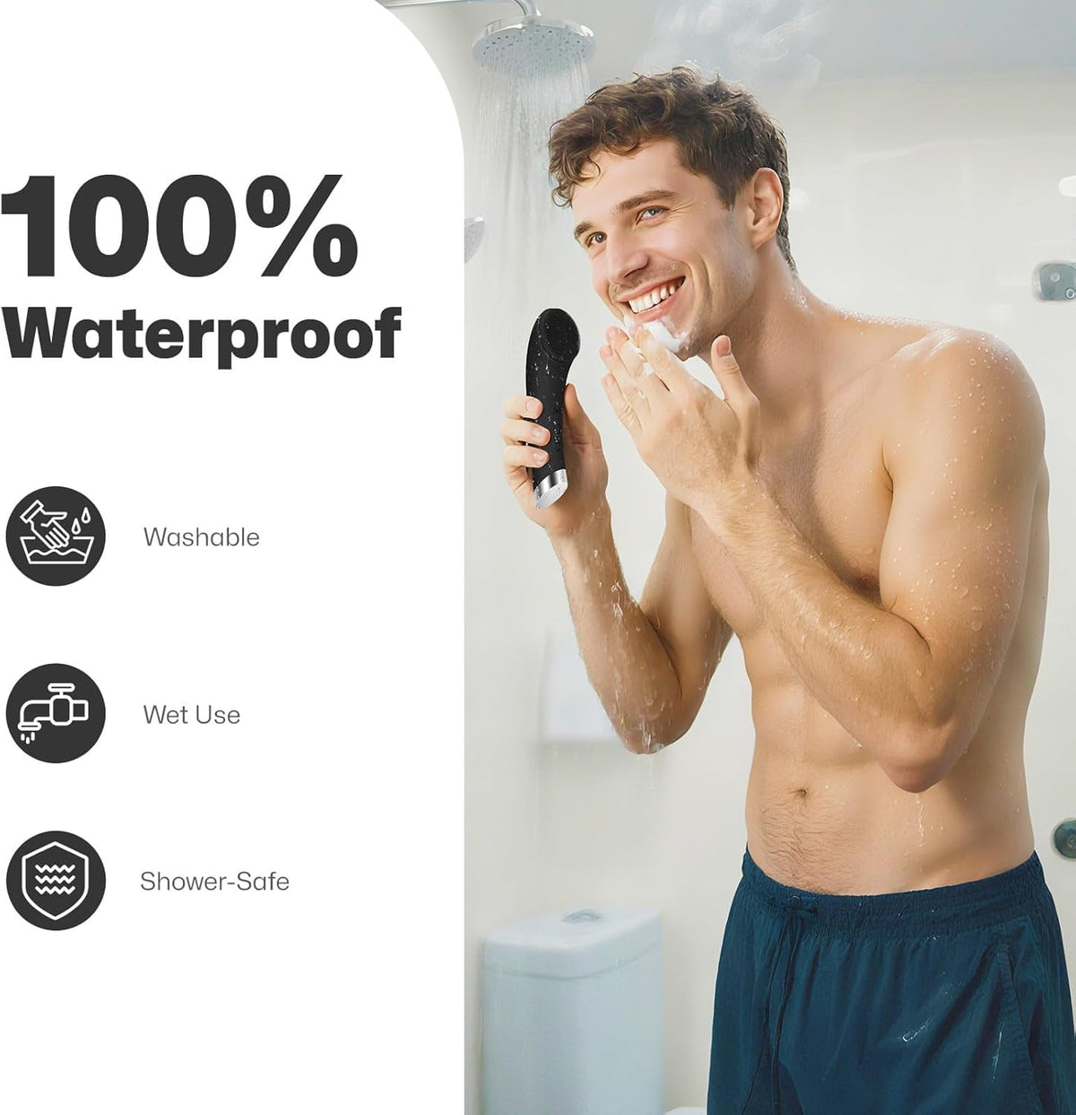 Rechargeable Silicone Heated Facial Cleansing Brush