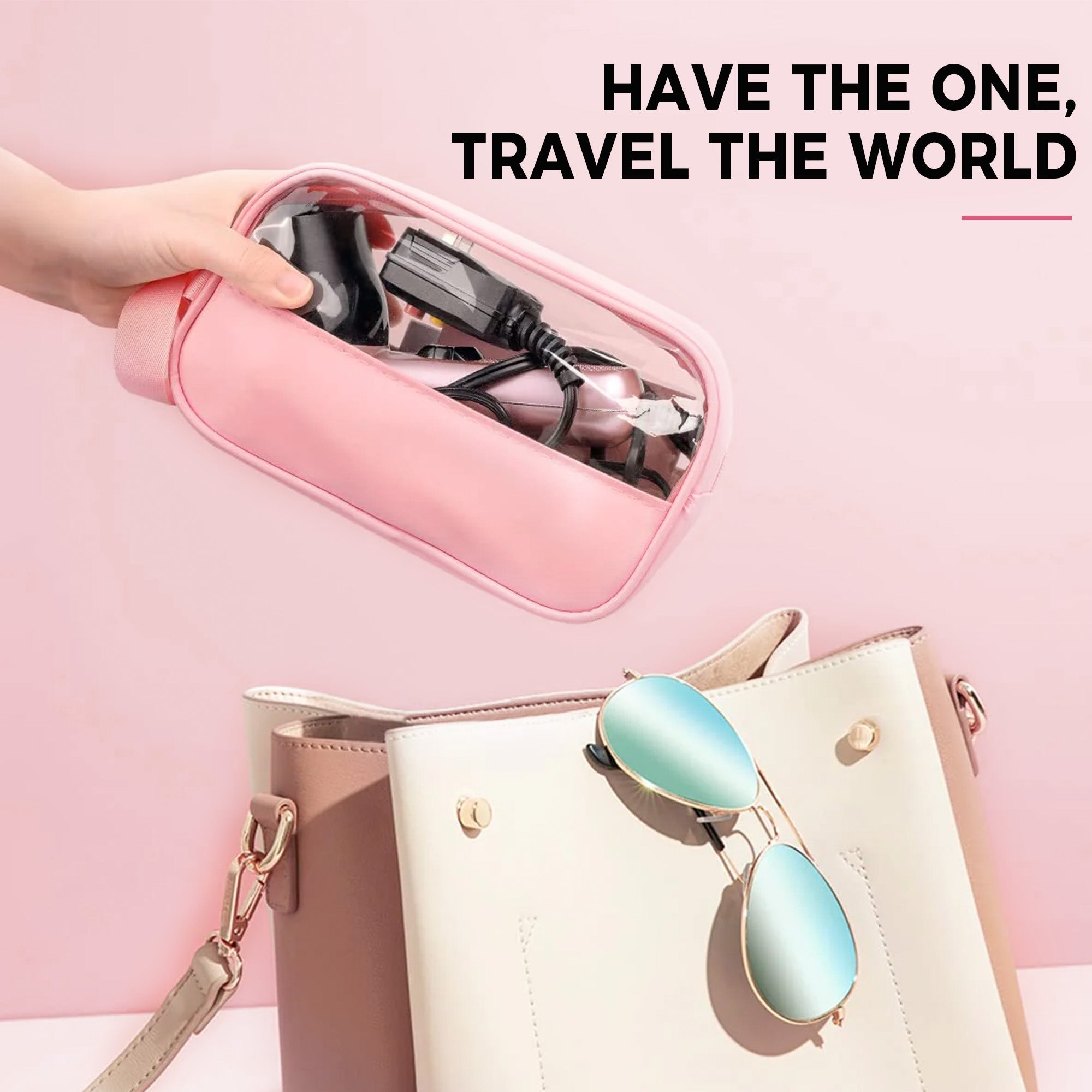 Travel Hair Dryer with Dual Voltage and Rotating Nozzle