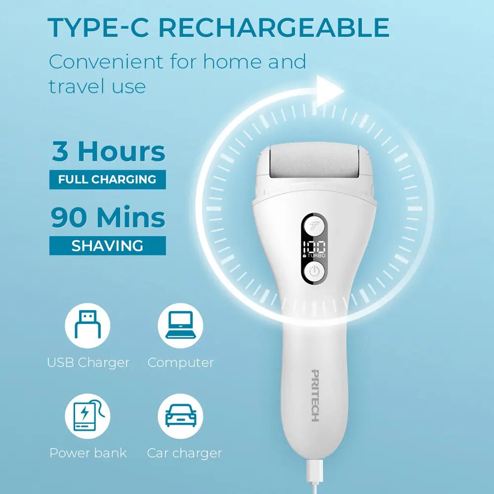 Turbo Foot Callus Remover for Feet IPX7 Waterproof Pedicure Tool for Feet