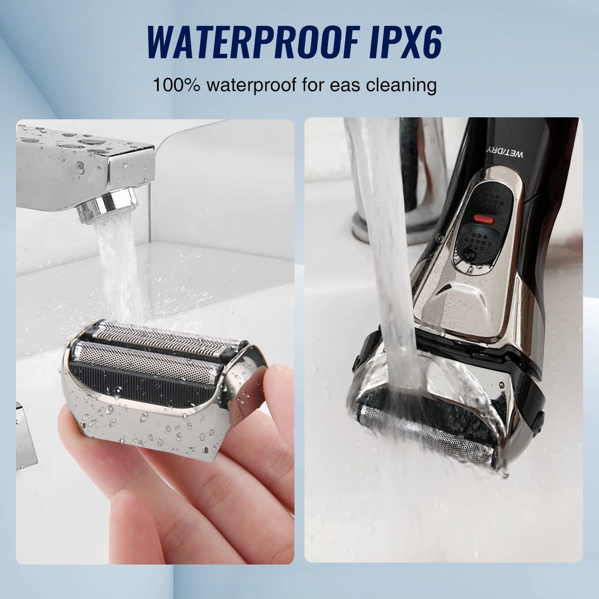 foil-shaver-for-men-rsm-1577-waterproof IPX6,100%waterproof for eas cleaning