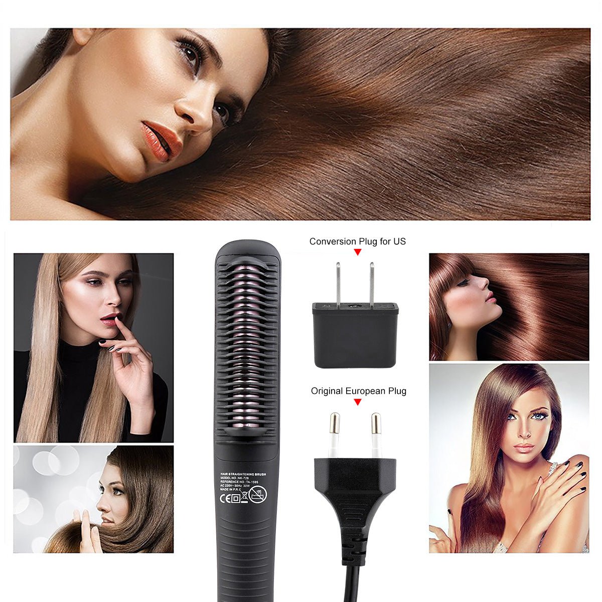 Pritech hair straightener clearance brush